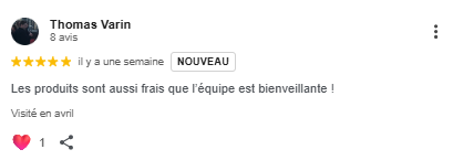 Capture d'écran d'un avis client 5 étoiles sur Google pour Dimanch'Huîtres. Témoignage de Thomas Varin félicitant la fraîcheur irréprochable des produits et la bienveillance de l'équipe d'écaillers mobiles en Gironde.